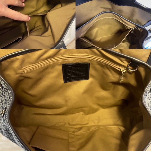 Coach Signature Soho Flap Satchel Navy Large - Picture 8 of 8